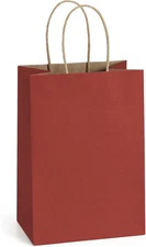 Kraft Paper Bags 100 Pcs 5.25X3X8 Inches Small Gift Bags with Handles Bulk