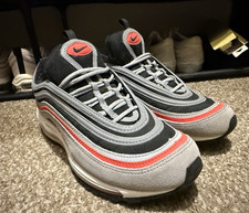 Nike Air Max 97 Men's Low Top Lace-Up Colorblock Sneakers Gray Black Red