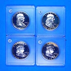 FOUR SILVER CAMEO PROOF FRANKLIN HALVES