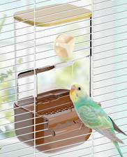 No Mess Bird Automatic Feeder Bird Cage Feeders Parrot Cage Accessories Transpar