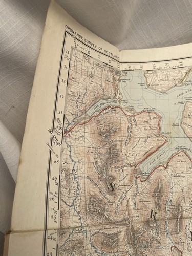 Vintage Ordnance Survey Map Of Scotland Sheet 35 Sound Of Sleat Cloth - Picture 5 of 7
