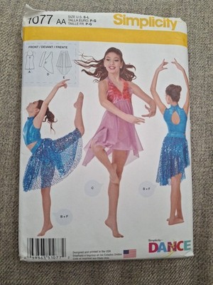 Uncut Simplicity 1077 Misses Knit Dance Wear Sewing Pattern Size US Small-Large
