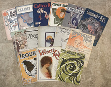 Lot of 14 RAGS for PIANO SOLO ~vintage oversized sheet music ~Ragtime Novelty