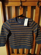 Cat  Jack Blue Sweatshirt With Brown Stripes Size 4T
