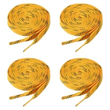 2 Pair Waxed Hockey Laces Hockey Skate Laces for Ice Roller, 108 Inch Yellow