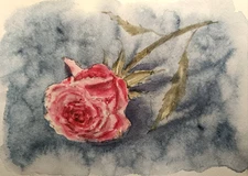 Original Artworks Modern Painting Landscape FLOWERS RED ROSE Floral Arts Gift A5