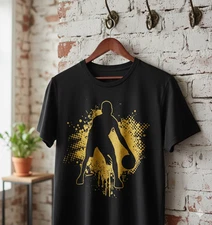 Basketball Dribble Silhouette Splash Graphic T-Shirt - T596
