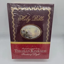 NKJV Lighting the Way Home Family Bible Brand New Kinkade Burgundy Padded HC 