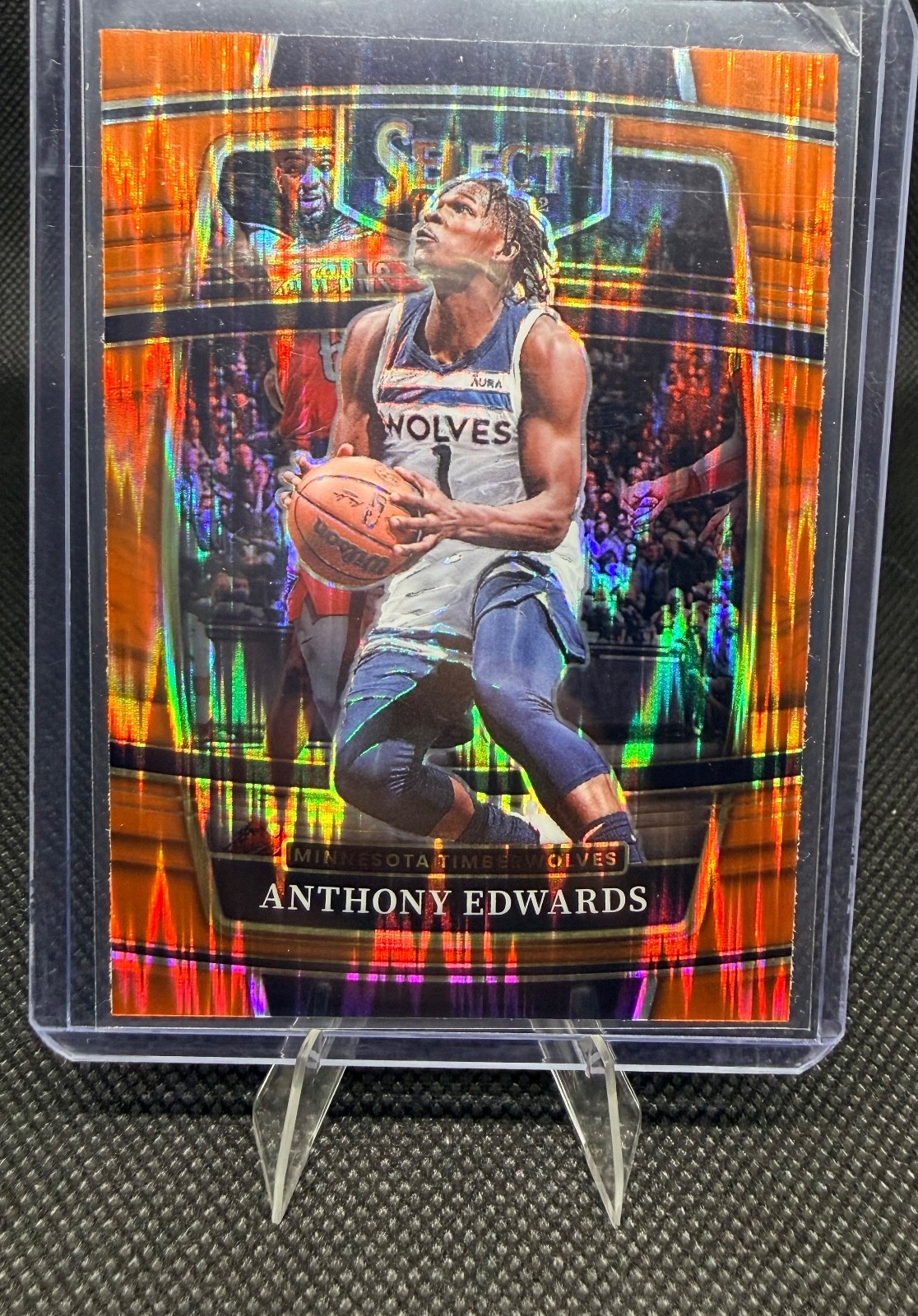 2021-22 Panini Select - Concourse Anthony Edwards #49 Orange Flash Prizm