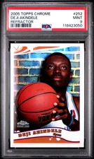2005 TOPPS CHROME REFRACTOR #252 DEJI AKINDELE 697/999 PSA 9