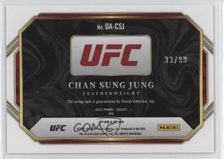 2023 Select UFC Octagon Action Signatures Red Prizm /99 Chan Sung Jung Auto - Image 2 of 2