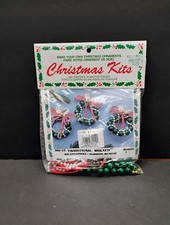 Vintage Merri Mac Christmas Kit Beaded traditional wreath makes 4