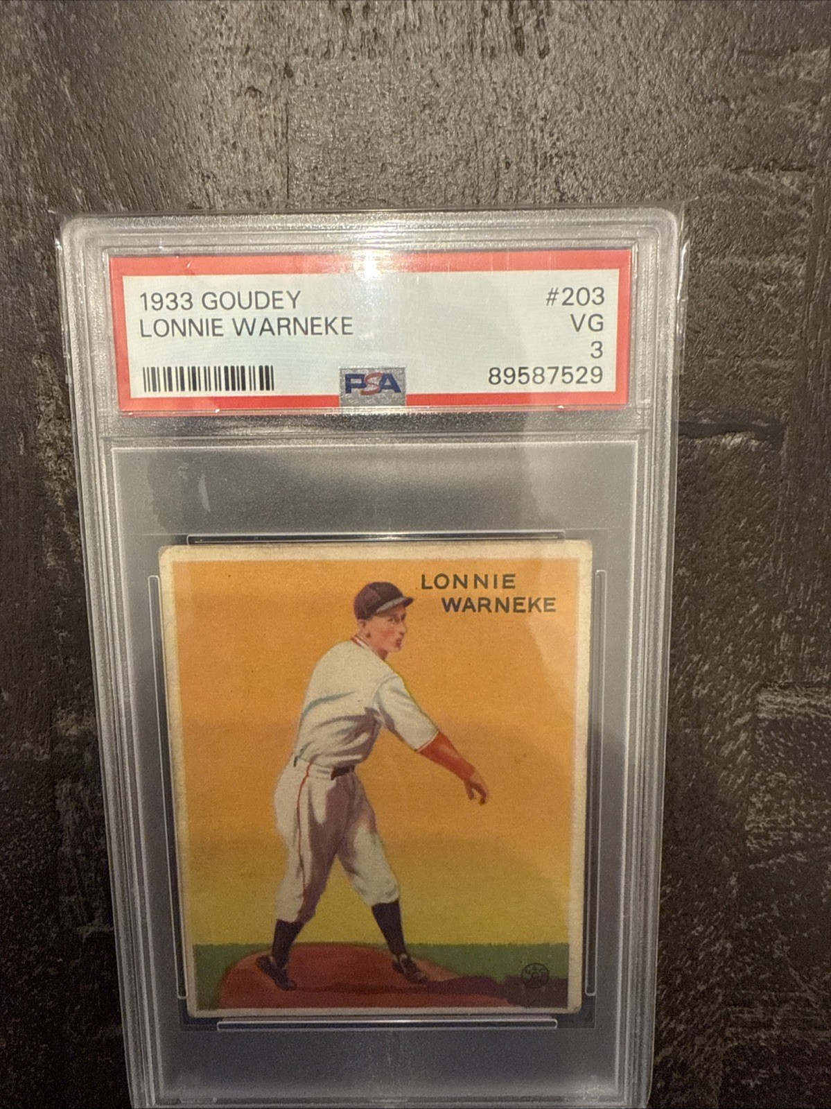 1933 Goudey Lonnie Warneke PSA 3 #203