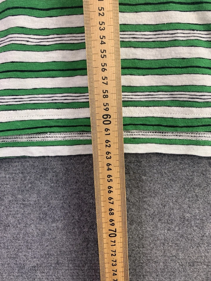 Camisa COS Mujer PEQUEÑA Verde Rayas Manga Corta Algodón Verano Crew Talla S Foto 4 de 4