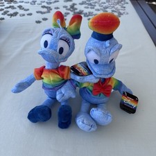 Disney Donald Duck Daisy 9 inch Plush Doll Figure Rainbow Collection Pride