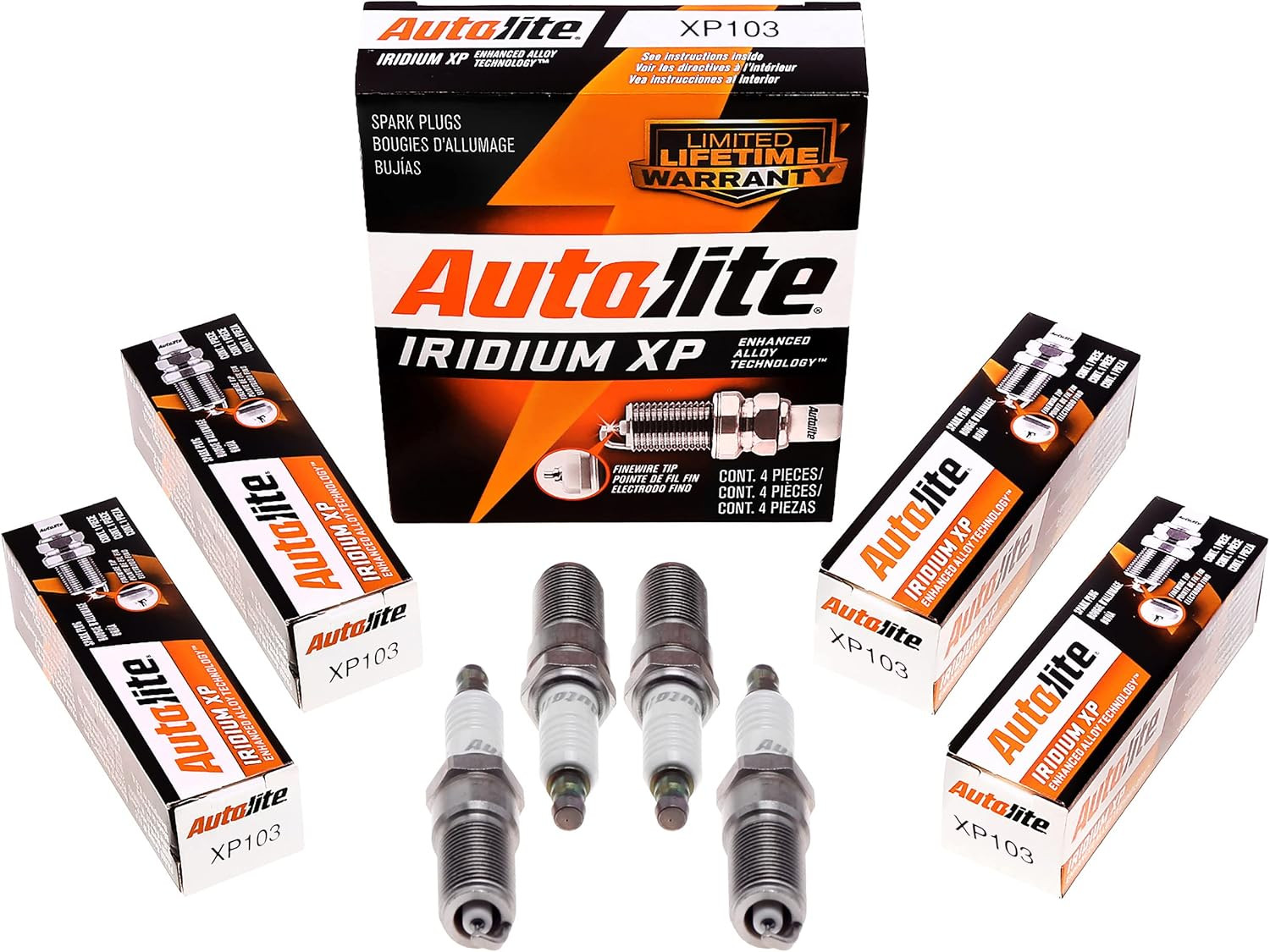 Autolite XP103 Iridium Spark Plugs Pack of 4