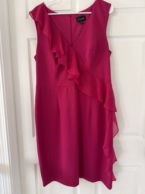 connected apparel chiffon dresses Pink Ruffle Sheath Dress Sleeveless V-Neck Knee Sz 16 have been waiting for! Lumalex Women's Light Blue Made in Turkey Ladies dresses Size(<a href=