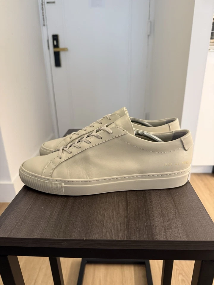 Common Projects Achilles Low Tofu Size 44 US 11 Off White Beige Leather  - Image 3 of 4