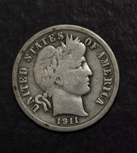 1911 Barber Dime Fine  Lot F 734