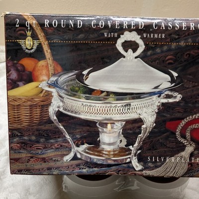 Studio Silver 2 Qt Round Casserole Dish w/ Warmer #61461