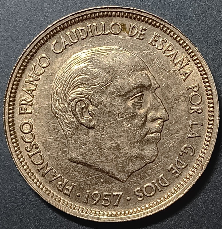 1957 (59) Spain 50 Pesetas Excellent Condition, Nice Details.