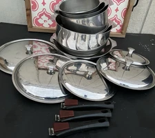 Mixed 15 PC LETANG REMY Triplinox 18/10 Stainless Steel Cookware Set FRANCE