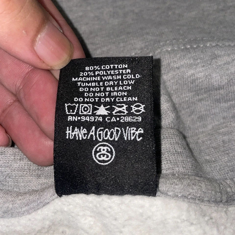 Suéter Pullover Stussy Clásico Logo Para Hombre Cuello Redondo Talla M Gris Algodón Foto 3 de 4