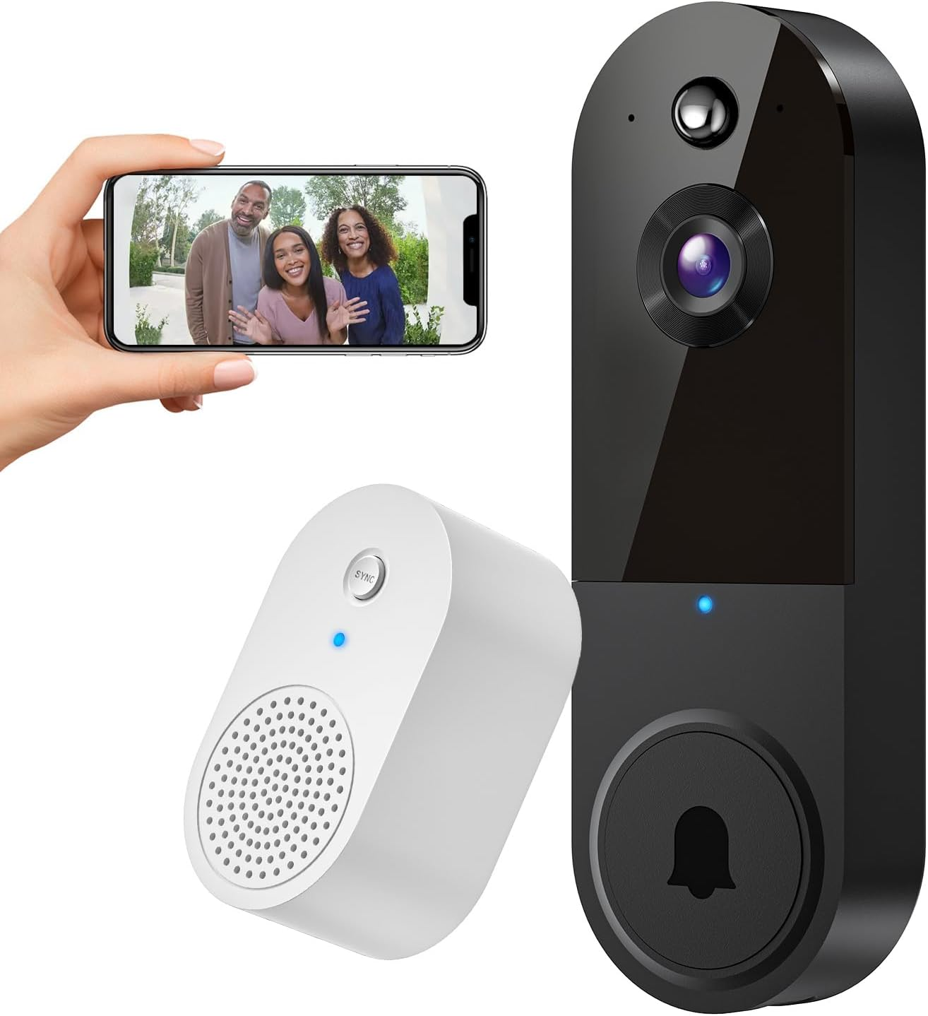 1080P Wireless Video Doorbell with Cloud Storage, Live View, 2-Way Talk, and Night Vision-image