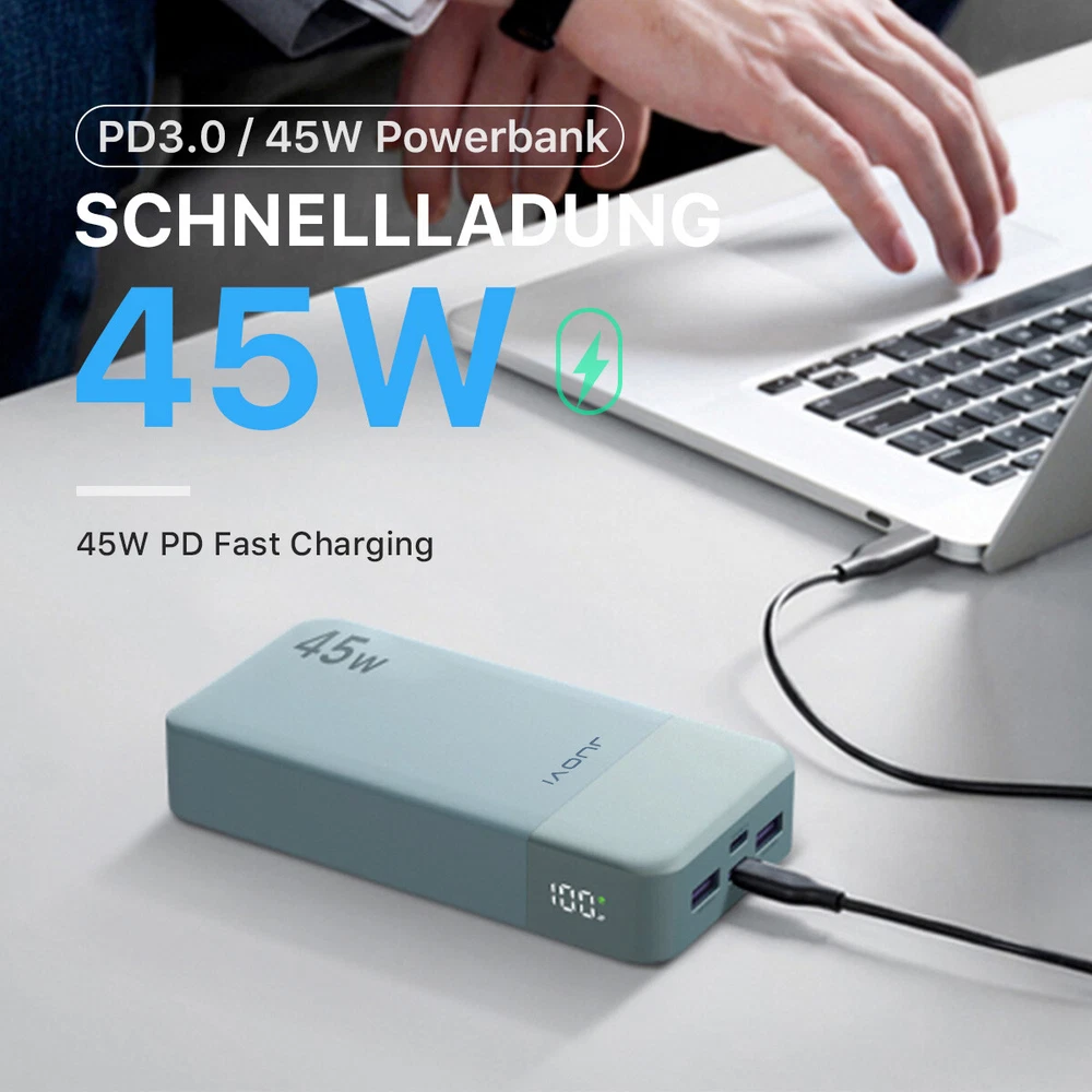 Power Bank 20000mah 45W PD Charging Portable External Battery For iPhone Charger