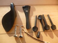 VIOLIN FITTINGS, SUPERIOR EBONY, PEGS, TAILPIECE, CHIN REST, END PIN