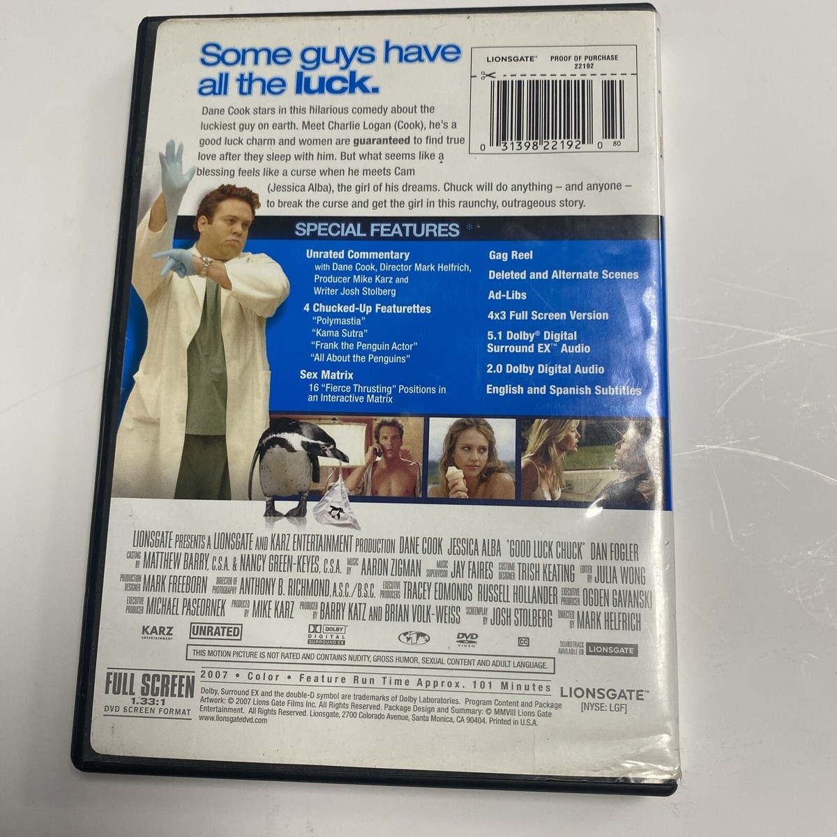 GOOD　LUCK！！ DVD BOX Good Luck Chuck (2007 DVD) Dane Cook, Jessica Alba | eBay