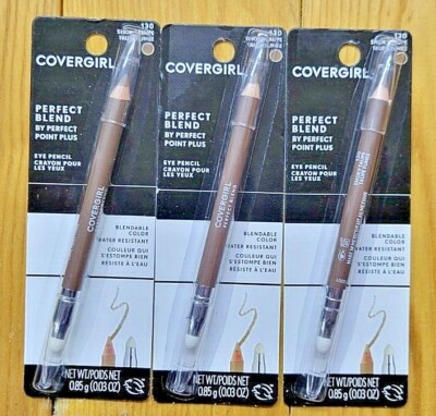 3 X COVERGIRL #130 SMOKY TAUPE PERFECT BLEND EYE PENCIL 0.03oz