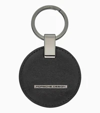 PORSCHE DESIGN LEATHER KEYCHAIN KEYRING IN BLACK MADE IN ITALY