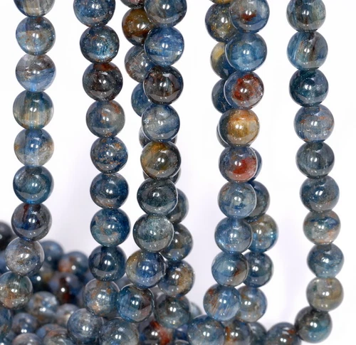 CUENTAS SUELTAS REDONDAS DE PIEDRAS PRECIOSAS DE CIANITA AZUL OSCURO DE 6 MM 15,5" - Imagen 4 de 4