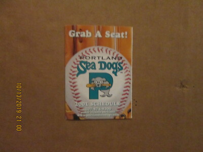 Eastern League Portland Sea Dogs Vintage Circa 2001 Team Logo Pocket Schedule