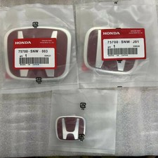 For Civic Sedan 2016-2021 - Set Of 3 Red Frontrearsteering Emble-m Badge Logo
