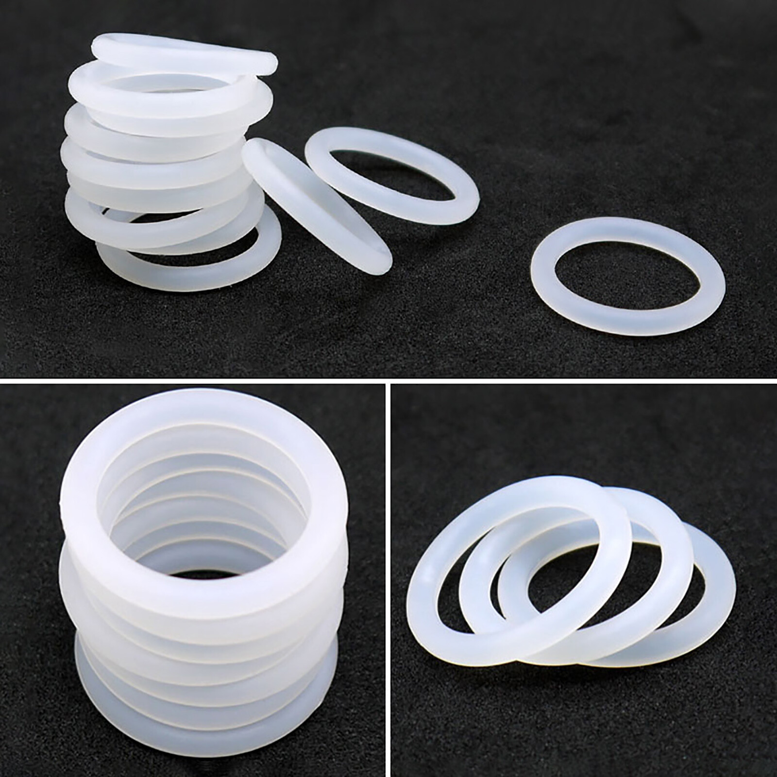 WEWAYSMILE 12 Stück Silikon O-Ringe Mit Perlen 65mm - Bastelzubehör Für Schmuck