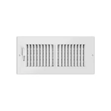 Register Ventilation Grille 4" x 10", White HVAC Vent Register Replacement