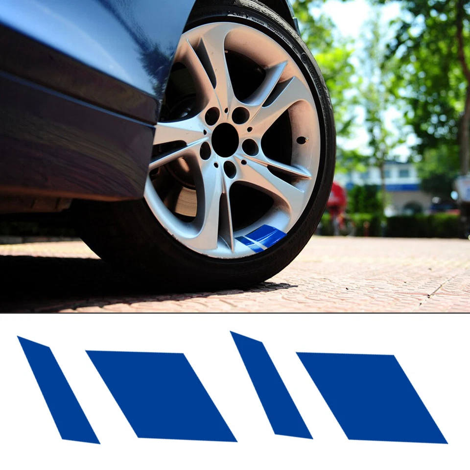 6* Pegatina reflectante azul para llanta de rueda calcomanía de vinilo accesorios para automóvil para 16"-21" Foto 3 de 4
