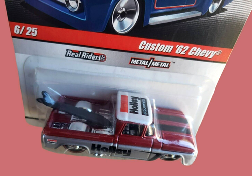 2010 Hot Wheels CUSTOM '62 CHEVY PICKUP TRUCK Slick Rides Dark Red & Silver 1:64 - Picture 11 of 15
