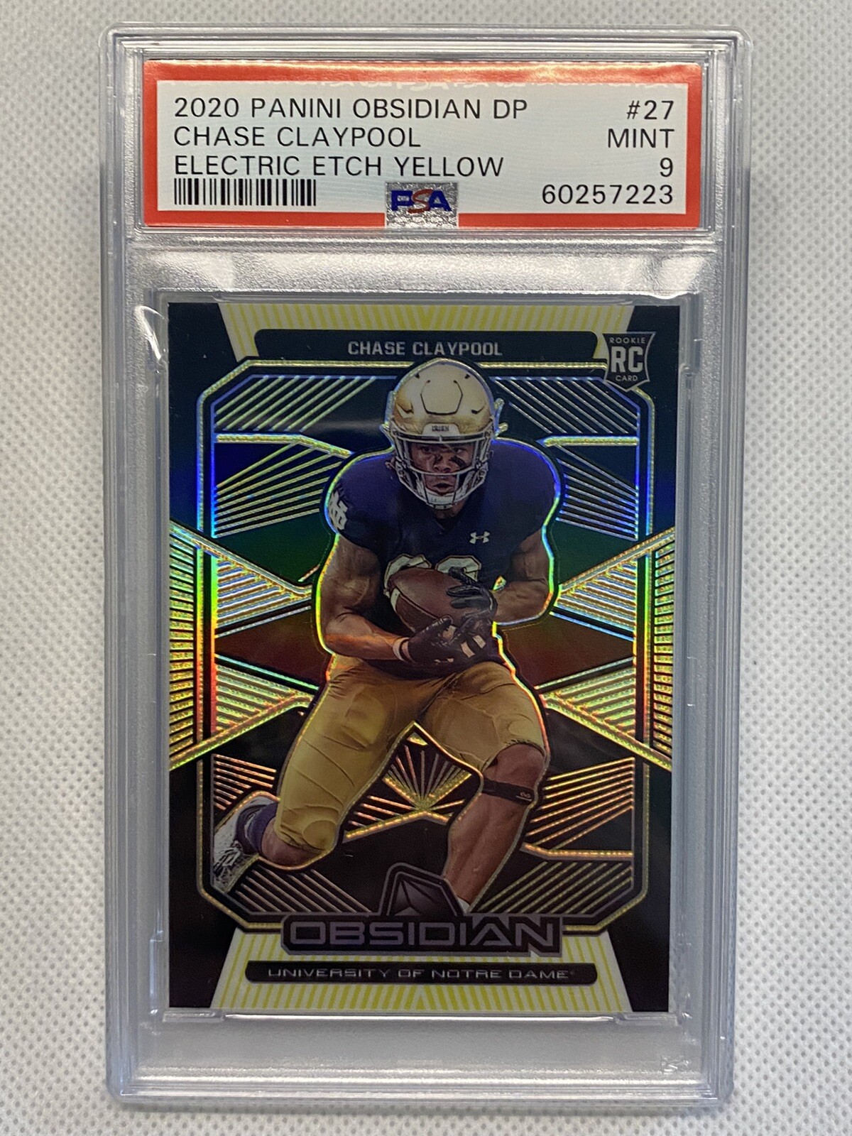 Chase Claypool Panini Obsidian Draft Picks #27 Electric Etch Yellow
