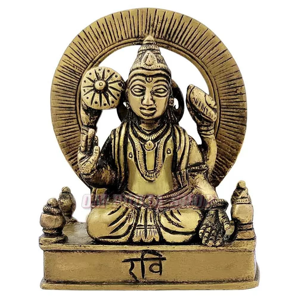 Ravi / Surya Deva Brass Iodl Temple Decor God Surya Statue, Sun ...