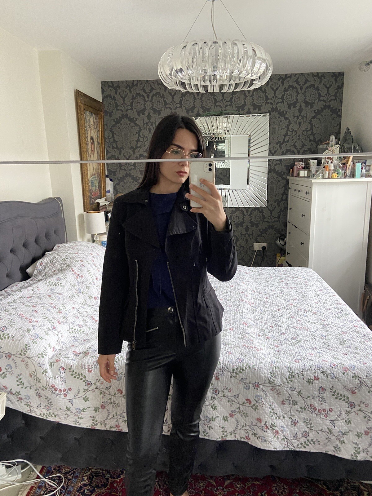 Zara Basic Vintage Black Structured Jacket Size M - image 7