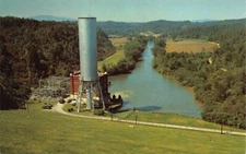 GA~GEORGIA~BLUE RIDGE~POWER HOUSE AT LAKE BLUE RIDGE & TOCCOA RIVER BELOW DAM