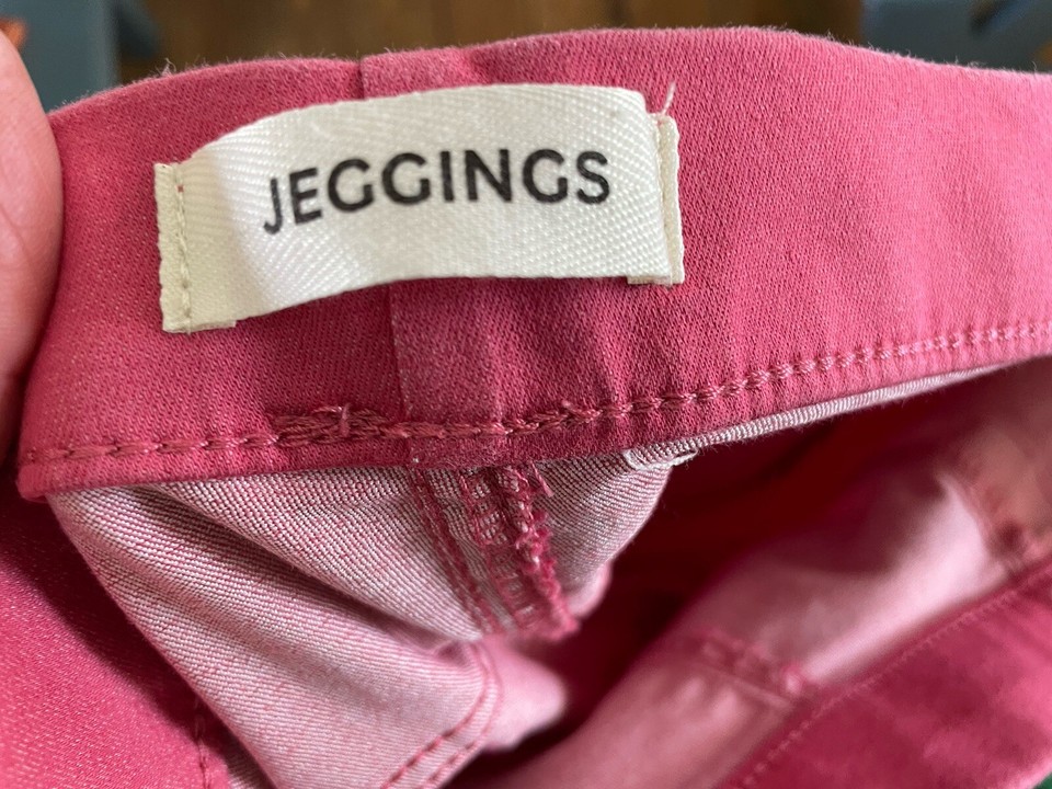 M&S Ladies Jeggings Pink 10 Denim Raspberry 28 x 29 Stretch Bright