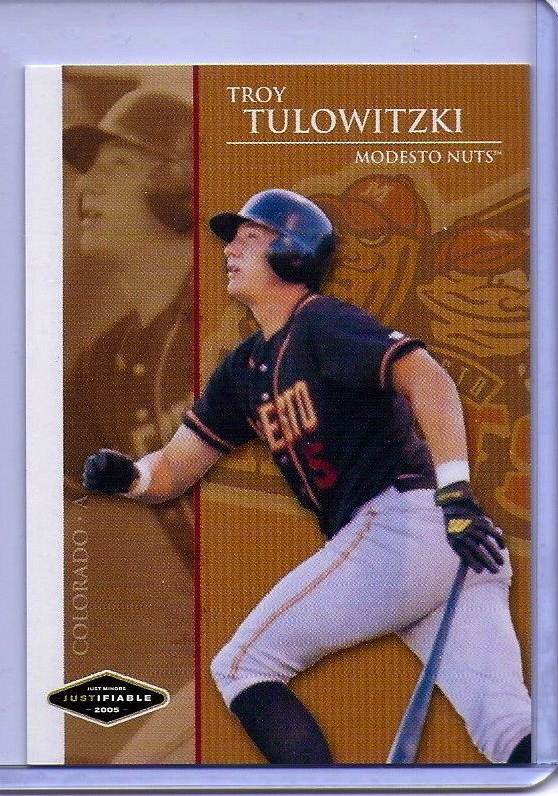 Troy Tulowitzki 41CM Tarjeta Lote "Oro" Justifiable Rooke Tarjeta! Liquidación