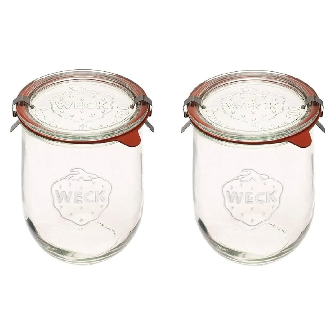 Weck Glass Food Storage Jars with Lids Airtight Vintage Style for Canning 80 ...