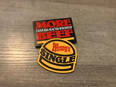Vintage  MORE BEEF THAN BIG MAC OR WHOPPER  Wendy s  Pin