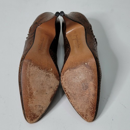 Vintage Perez Juan Sasa Womens 6 Bronze Snakeskin Heels Norman Kaplan Las Vegas - Picture 7 of 9