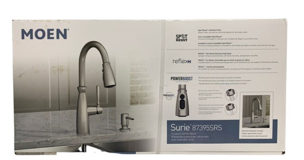Moen Surie 87395SRS Küchenarmatur – Edelstahl, Power-Boost-Technologie, Fleckenresistent